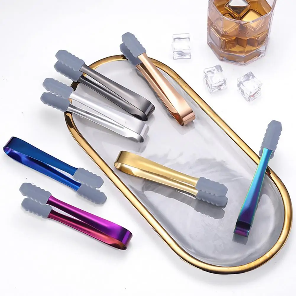 Useful Food Bread Clamp Heat-Resistant Food Tongs Non-Slip BPA Free Mini Serving Clamp Sugar Ice Cube Tongs Bar Accessories