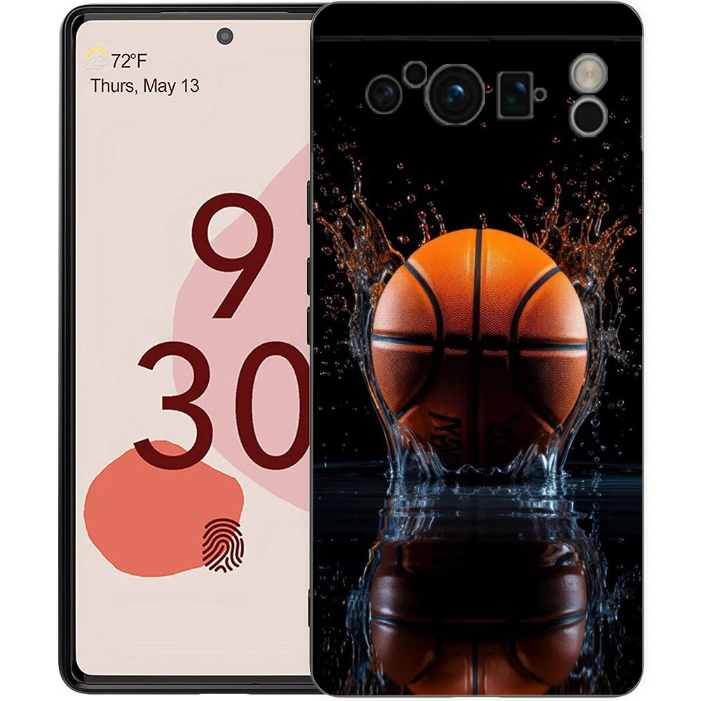 Sleek Basketball-Themed Shockproof Silicone Phone Case Cover