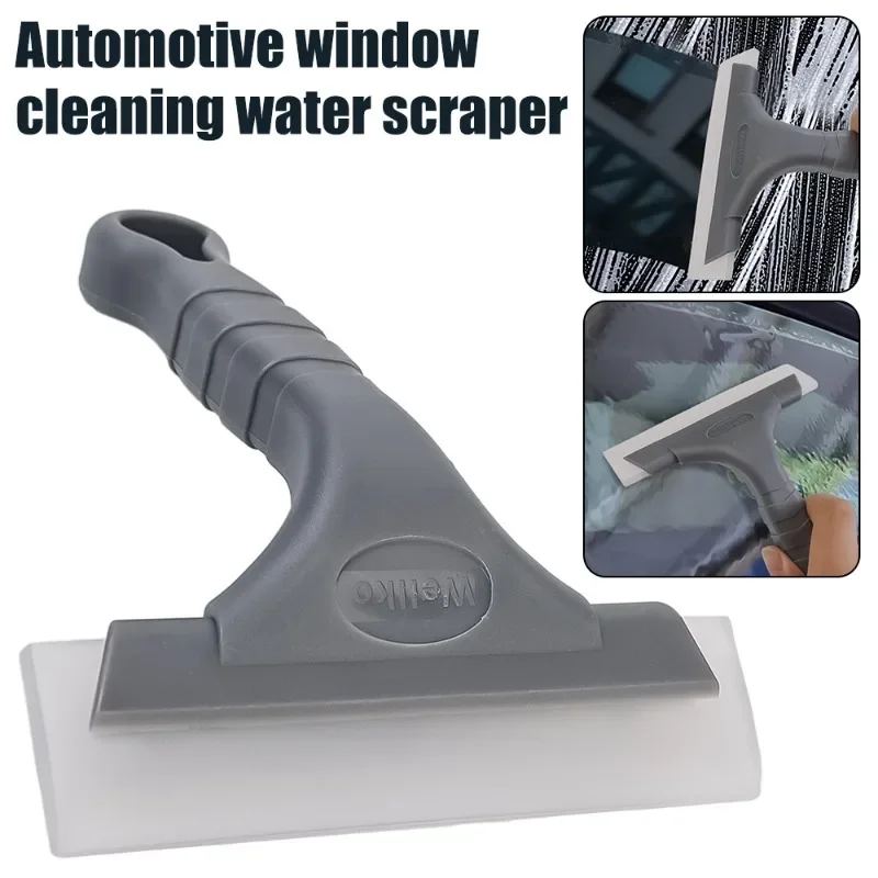 Multifunctional Car Window Cleaning Wiper Car Glass Film Scraper Windshield Silicone Blade Cleaning Accessories Plastic Handle