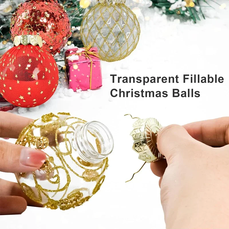 Clear Ornament Balls Fillable Durable Christmas DIY Plastic Hollow Ball  Portable Bulb Ball Xmas Tree Hanging Ornaments Decor - AliExpress