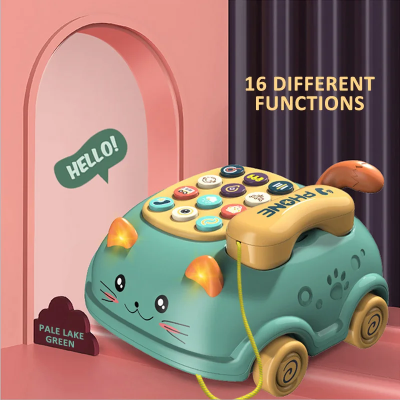 Baby Educational Learning Toys 0 12 months Montessori Lights Musical Piano Mobile Phone Girl Kids Child Telephone Story Machine 5