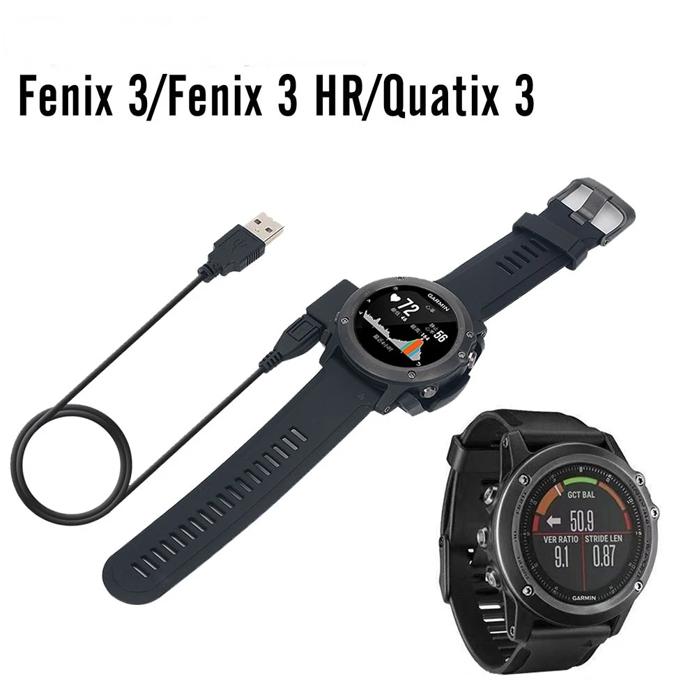 USB Charging For Garmin Fenix 3 HR Cradle Dock Data Cable Charger Clip