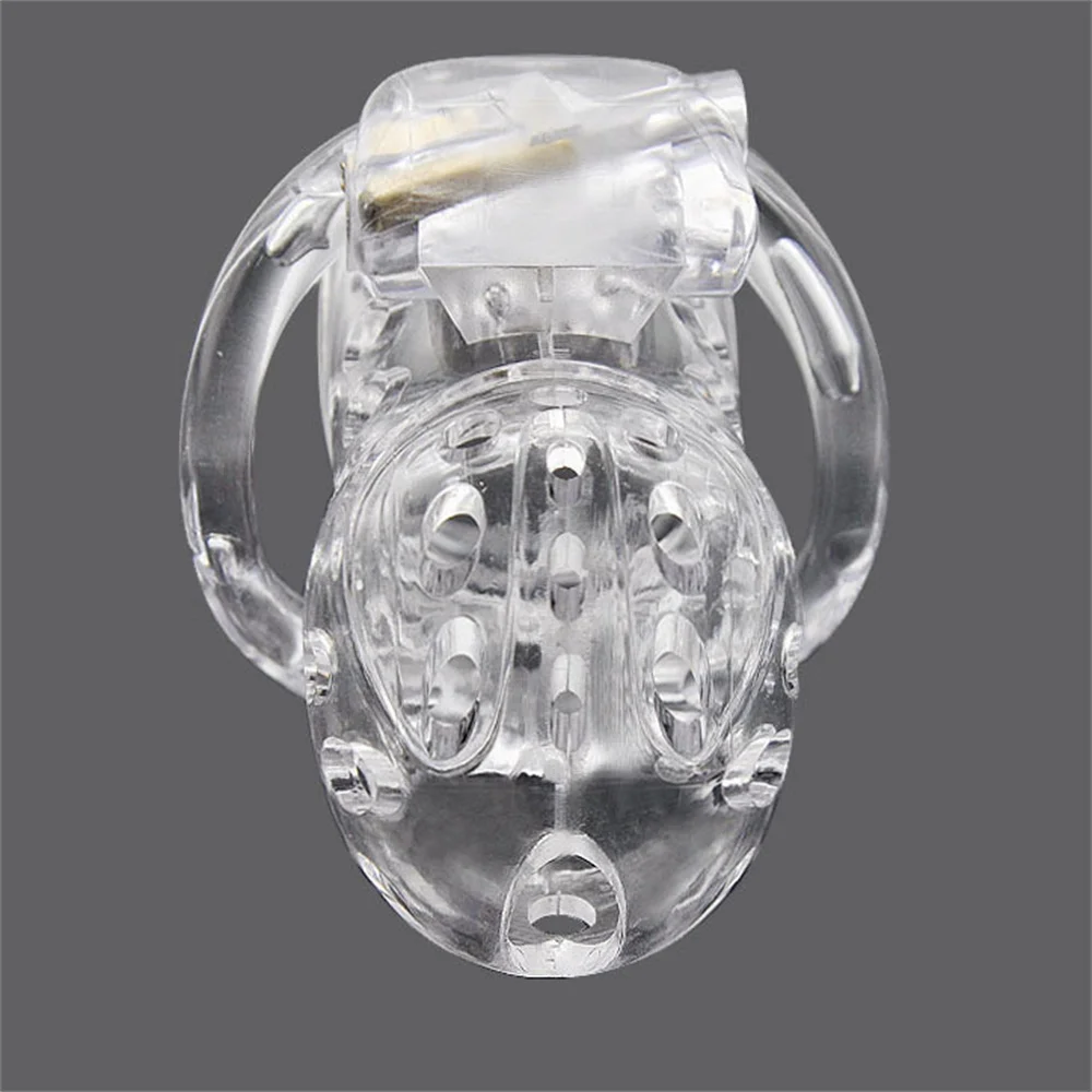 Male Chastity Device Penis Cage Ring Ball Lock Electro BDSM Restraint Toy