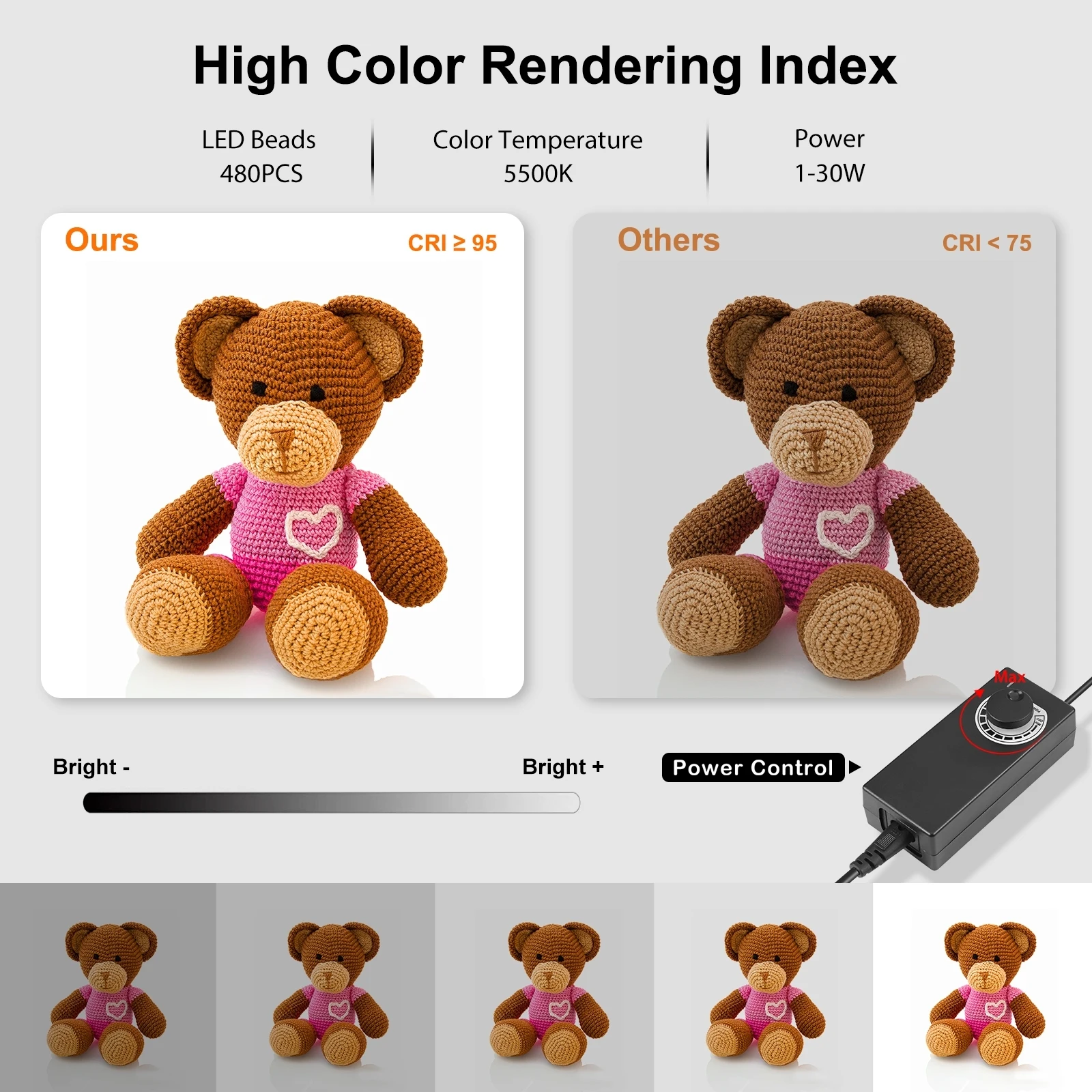 Photo Light Box 40cm/16" Portable Studio Folding Shooting Tent Kit with 4 Colors PVC Backdrops 480PCS LED Photography Lighting