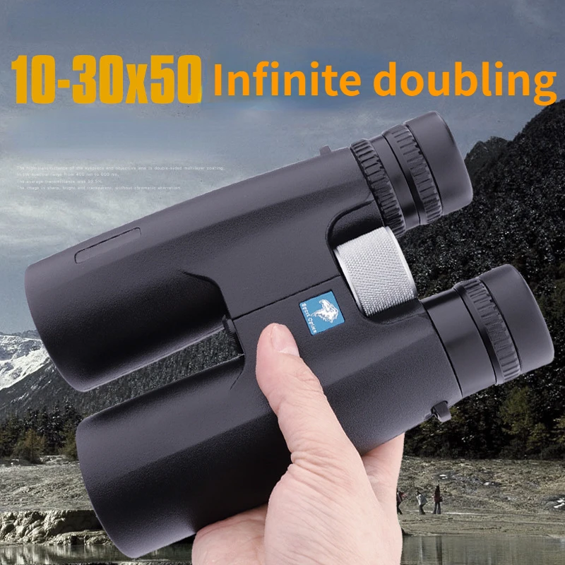 

10-30x50 zoom HD powerful binoculars remote portable professional waterproof telescope camping hunting night vision instrument