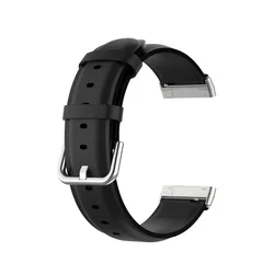 Elegant Genuine Leather Bracelet Strap for Smartwatch - Replacement Band Loop Correa (Black)