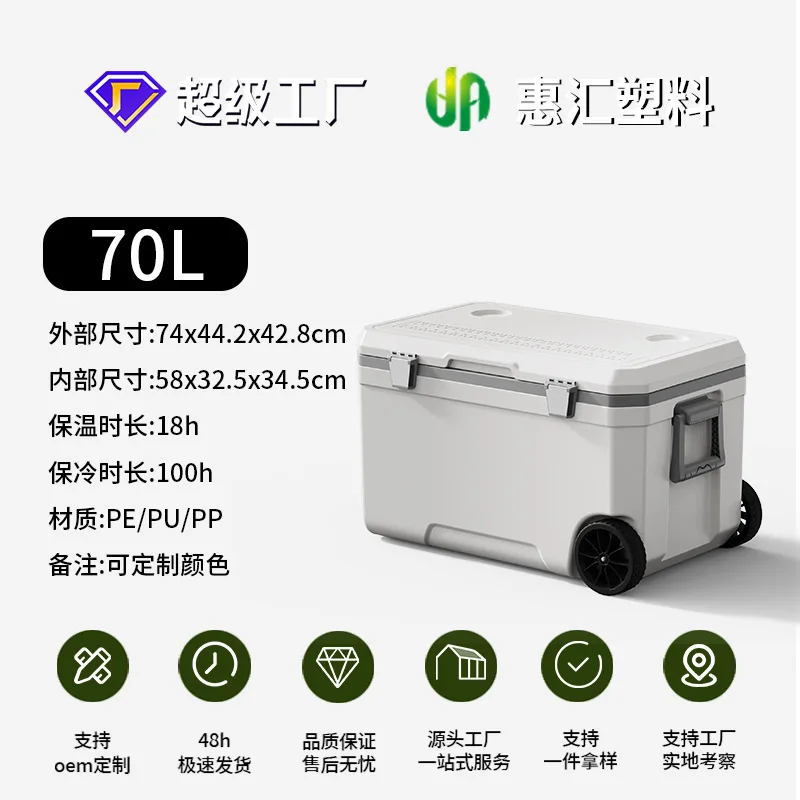 Portable Plastic Insulated Camping Cooler Box