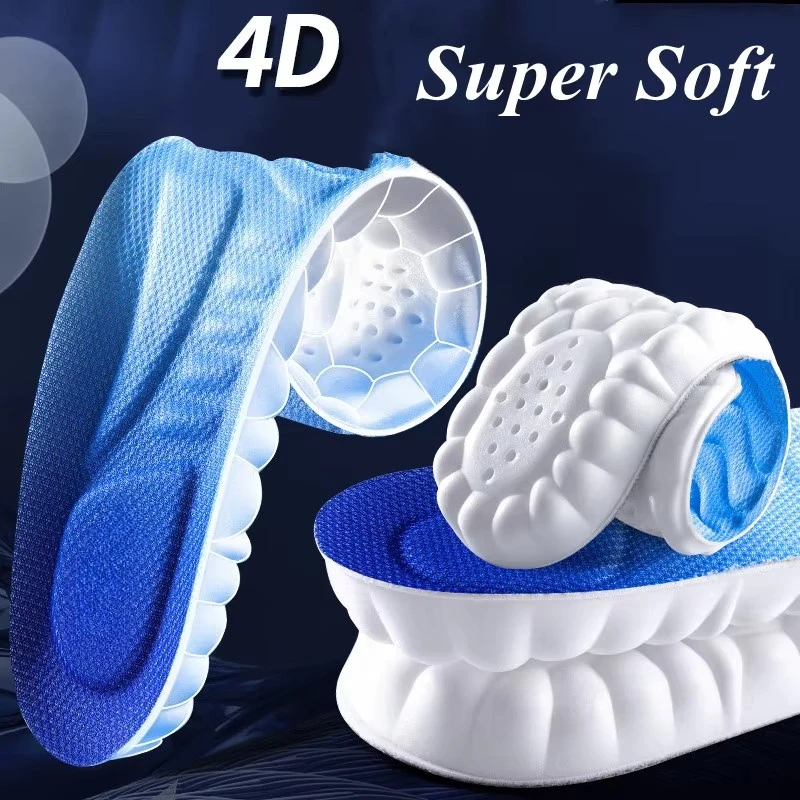 4D Latex Sport Insoles Super Soft High Elasticity Shoe Pads Anti-pain Deodorant Cushion Arch Support Running Insoles Foot Insole shoe insoles,orthopedic insoles,heated shoe insoles