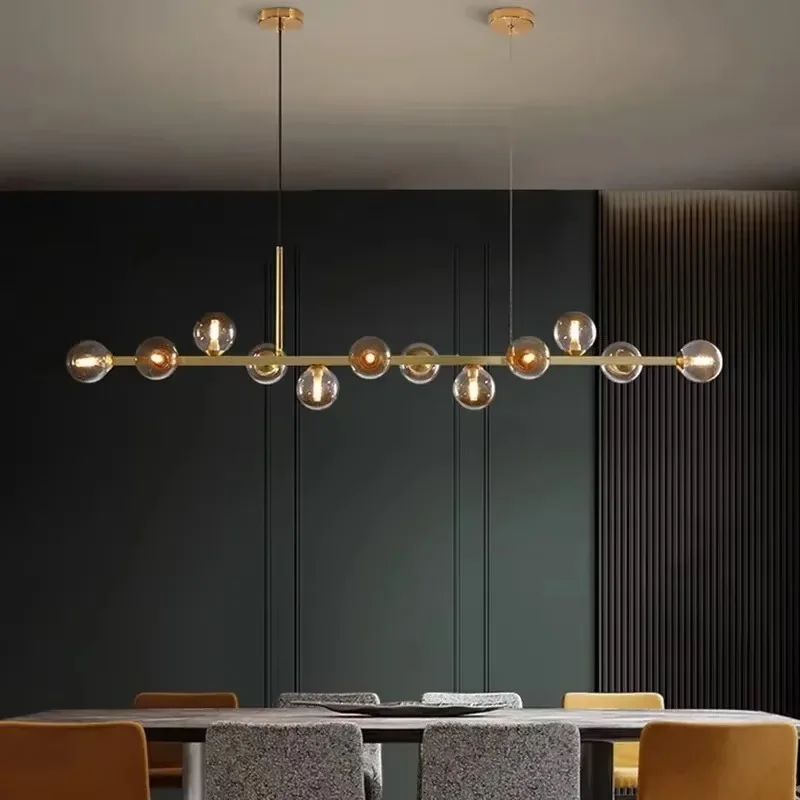 Nordic Glass Ball LED Pendant Lights For Table Living Dining Room Kitchen Island Food Chandelier Home Decor Lusters Luminaires led atmosphere lamp pendant lights