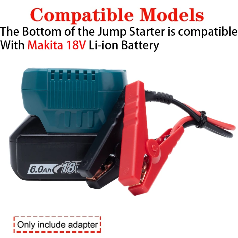 Avviatore Auto 12V-18V Con Adattatore Per Batteria Makita 18V (batteria Non Inclusa) – Con Luci E Cavi 11 AWG