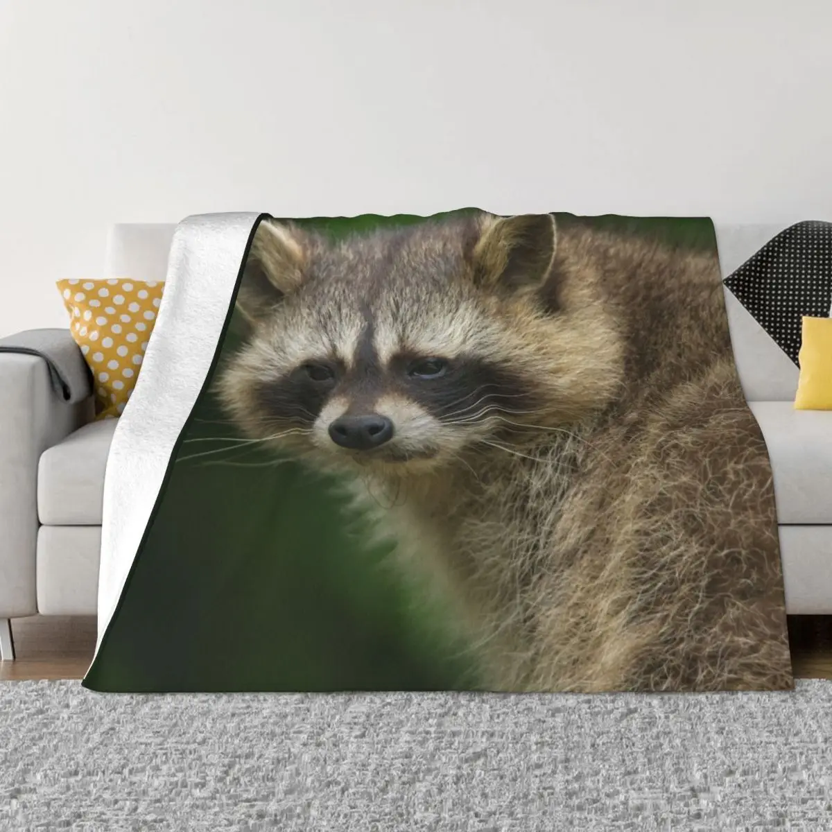 

Raccoon Throw Blanket Personalized Gift Cute Decorative Sofa Blankets