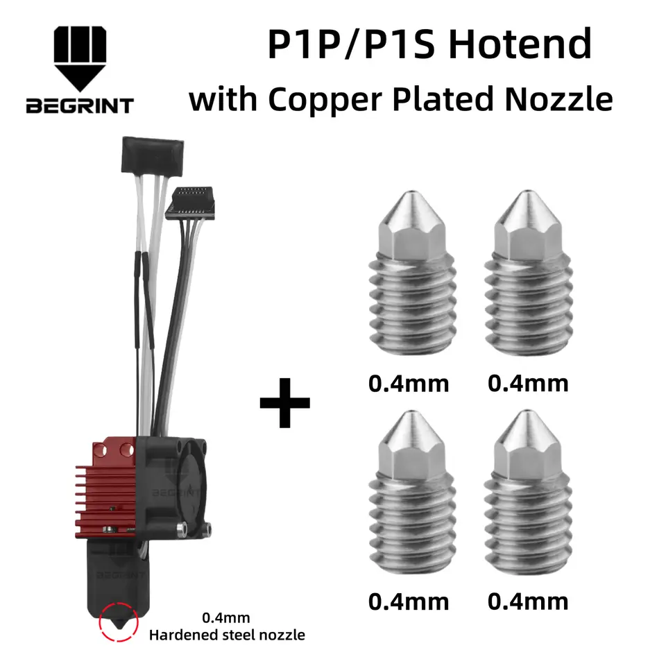Complete Hotend Assembly Hotend For Bambu Lab X1 X1C P1P P1S with Fan Upgrade 2.0 with Nozzle Complete Bamboo Lab X1 Carbon image 9