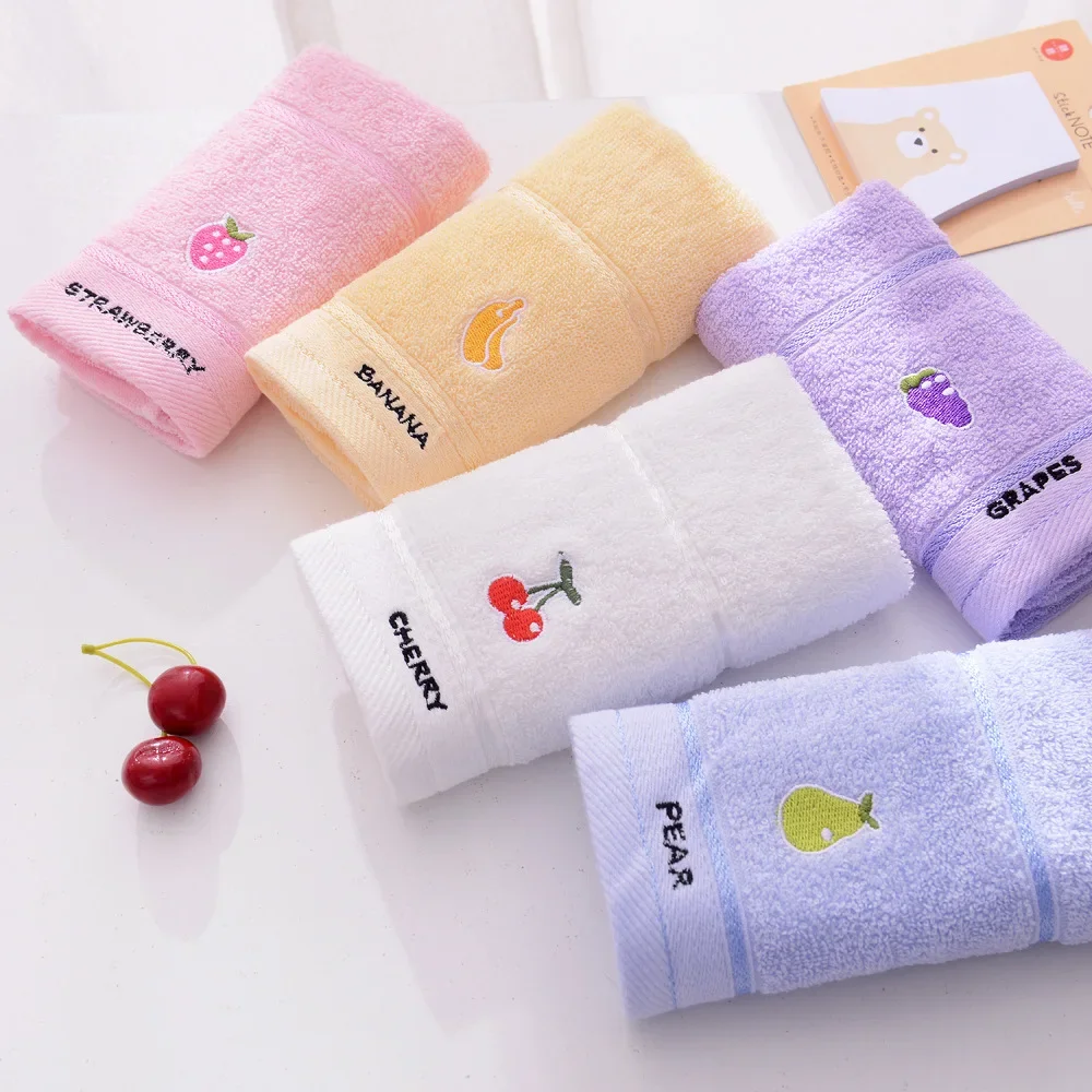 Description Picture 2 of item50x25cm Soft Cotton Baby Bath Towel Cartoon Fruit Face Towel Newborn Infant Kids Soft Absorbent Washcloth Children Shower Towels