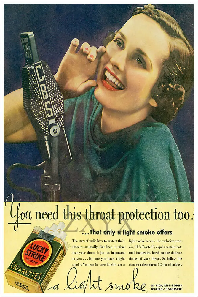 

1937 винтажная радиореклама Lucky Strike CBS