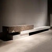 Роскошная итальянская ТВ-консоль из натурального мрамора, водостойкая и устойчивая к царапинам, сертифицированная EO, настраиваемый развлекательный центр виллы