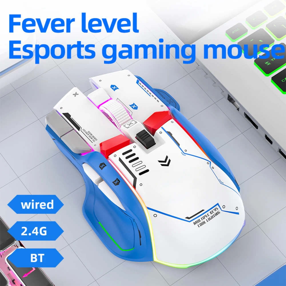 Wireless Mouse 4000DPI 11 RGB Lighting Modes Wireless Mouse Ergonomic Gaming Mouse Silent Click Cordless Mice For PC Laptop