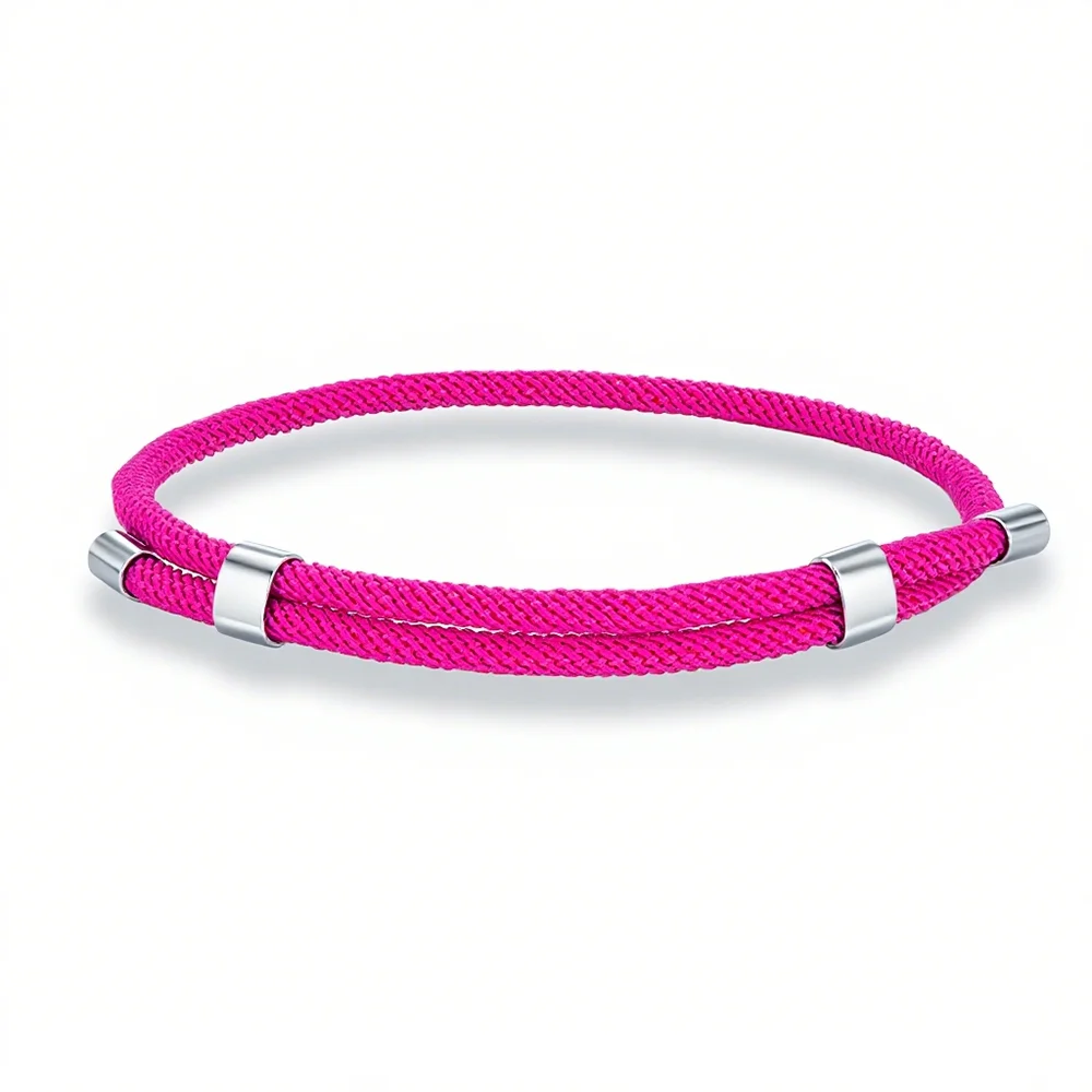 MKENDN Simple Style Men Women Bracelet 3mm Durable Marine Rope With Polished Steel Closure Jewelry Summer Beach Gifts