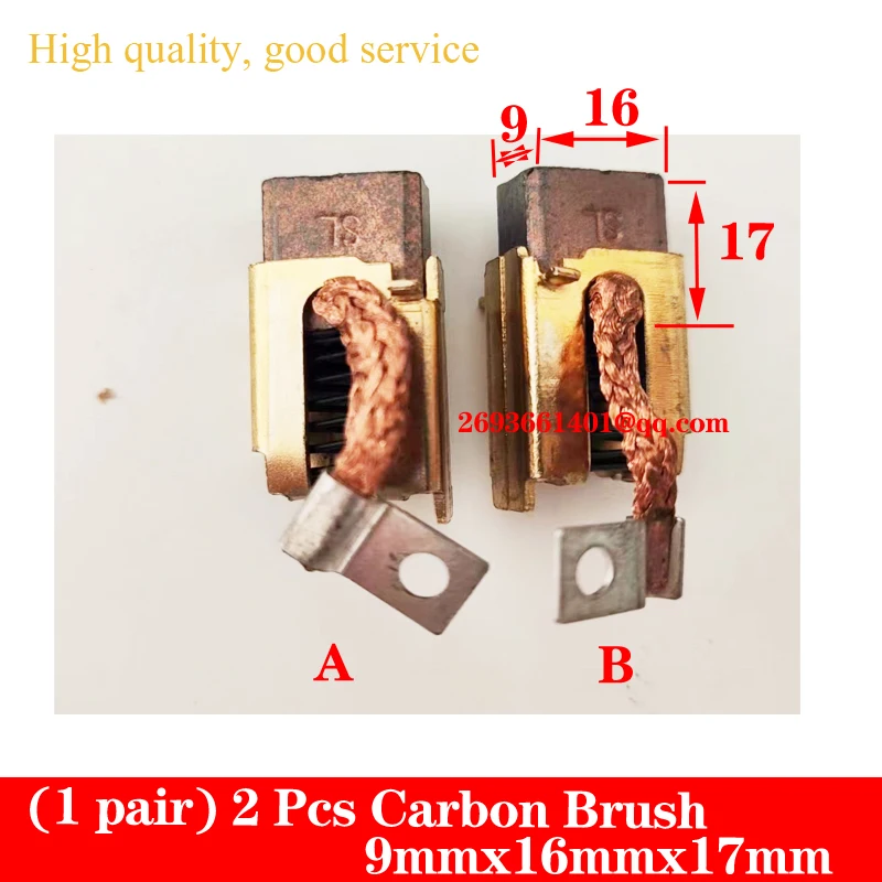 2 pcs Carbon Brush 9x16x17mm For NOBLIFT Truck,For MAHLE Electrical Machinery.