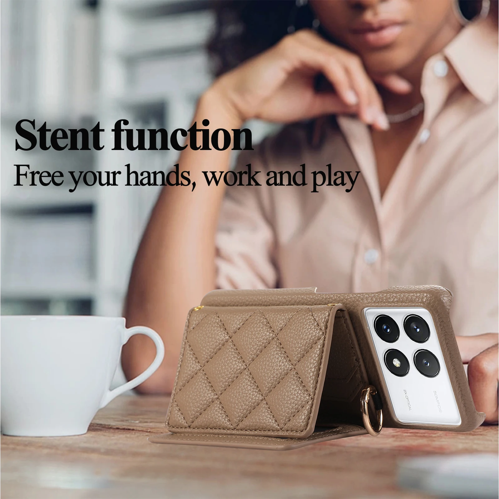 Étui portefeuille en cuir avec porte-cartes et anneau pour Xiaomi Redmi Note 13 Pro Plus 12 13C 13T POCO X6 NEO Triple Fold Cover_voghion.com