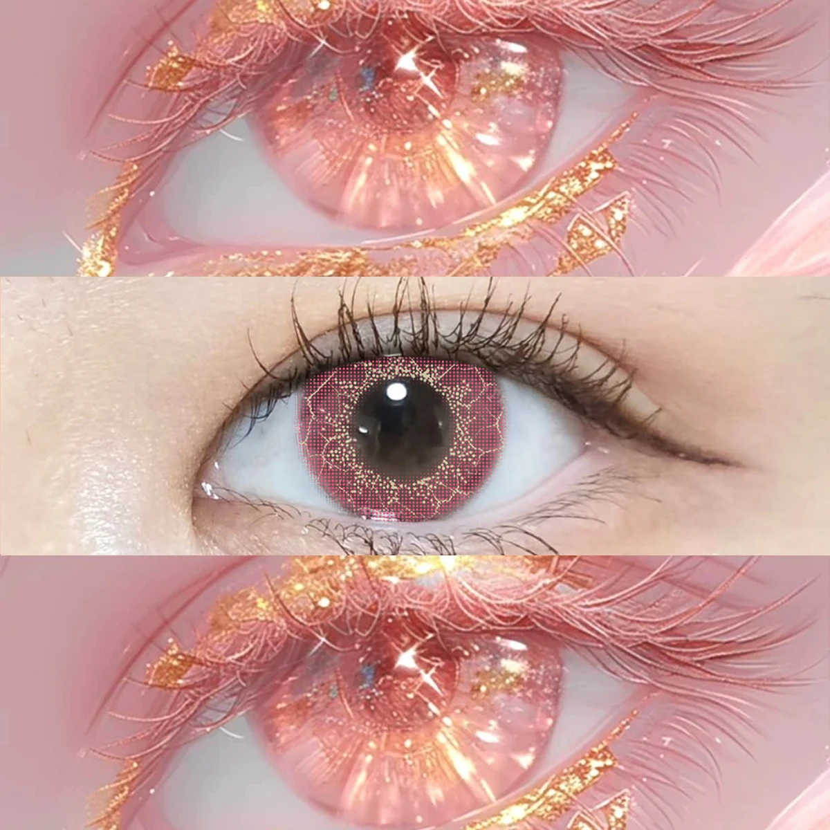 Visuashow Pink Anime Cosplay Contacts: 12-Month Cute Small Pupil Eye Accessory