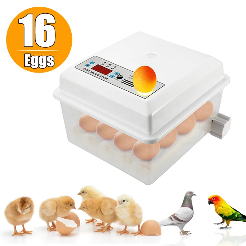 

16 Egg Incubator Auto Turning Digital Temperature Single / Dual Power Control System Chick Goose Bird Brooder Hatchery Tool