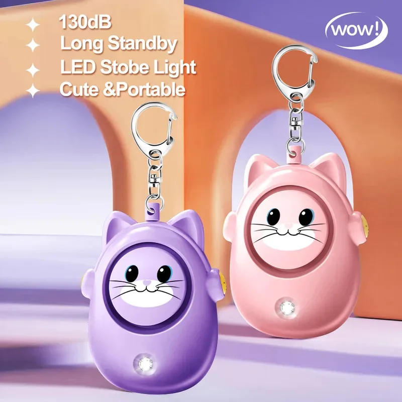 2026 New HOT Cute Cat Personal Alarm, Women's Anti-wolf Artifact, Outdoor Children's and Women's Emergency Self-defense Keychain