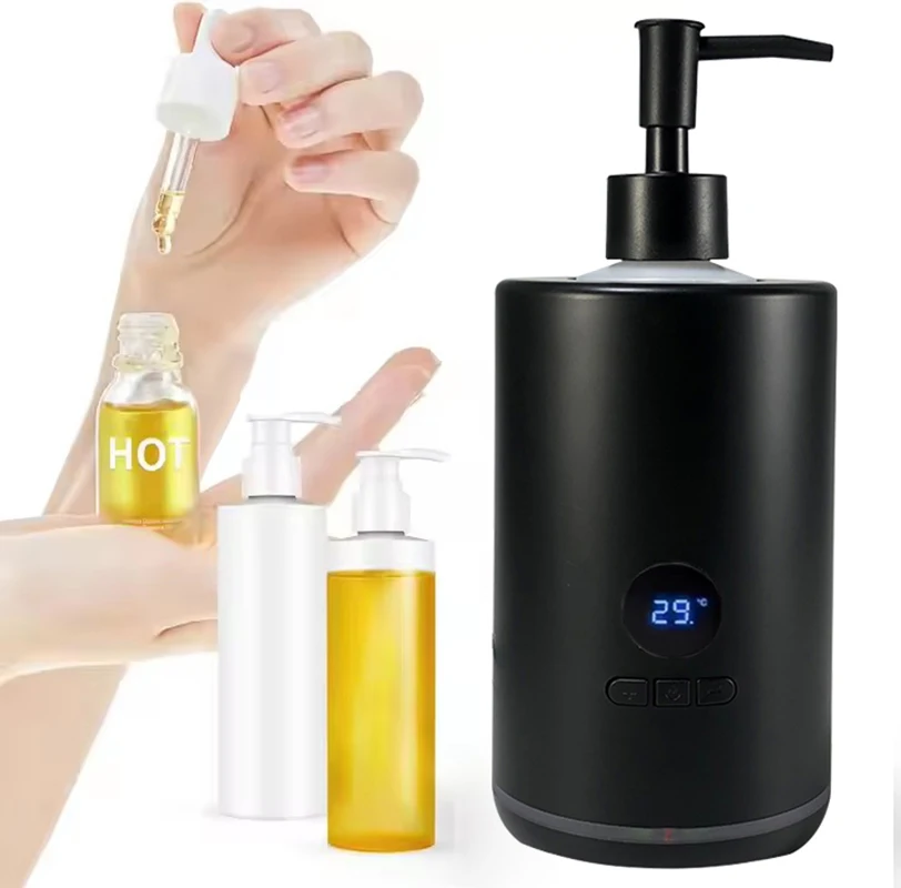 Electric Massage Oil Warmer Digital Essential Lotion Cream Heater With LED Display Bottle Dispenser For Home Salon Spa Massage