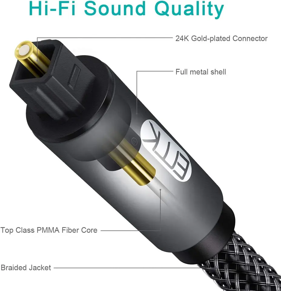 Cable De Extensión óptico Toslink, 3 Metros, Hembra A Macho, Compatible Con Barras De Sonido, TV Y Equipos De Audio