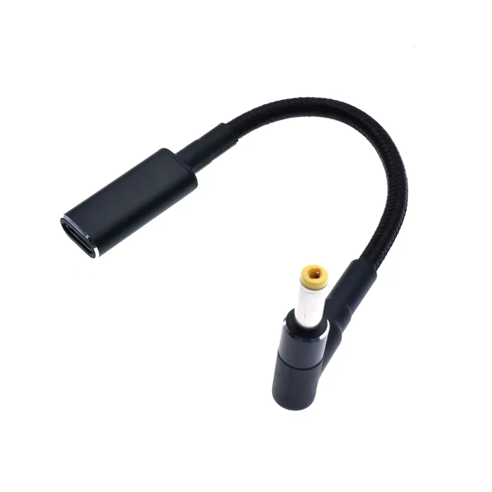 Jcd-tipo-c Feminino para dc Masculino Plug Adapter Converter Usb c pd Cabo de Carregamento Rápido Cabo de Alimentação para Laptop pc 100w 2.5x0.7 mm 5.5x2.5 mm - Imagem 2