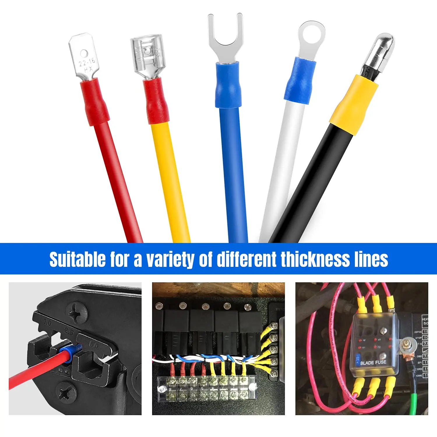 1400 Pcs Electrical Wire Connector Assortment Kit - Insulated Crimp Terminals, Spade, Ring, Butt In Storage Case