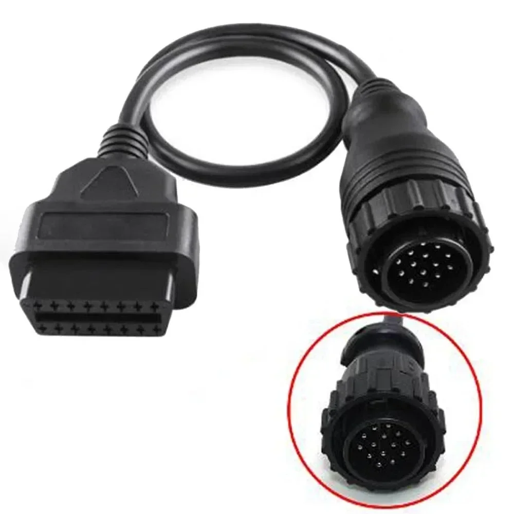 NEW Suitable for Mercedes/Benz 14Pin To 16Pin Automatic Diagnostic Tool Connector Adapter Cable OBD2 Scanner  Circular Socket 2