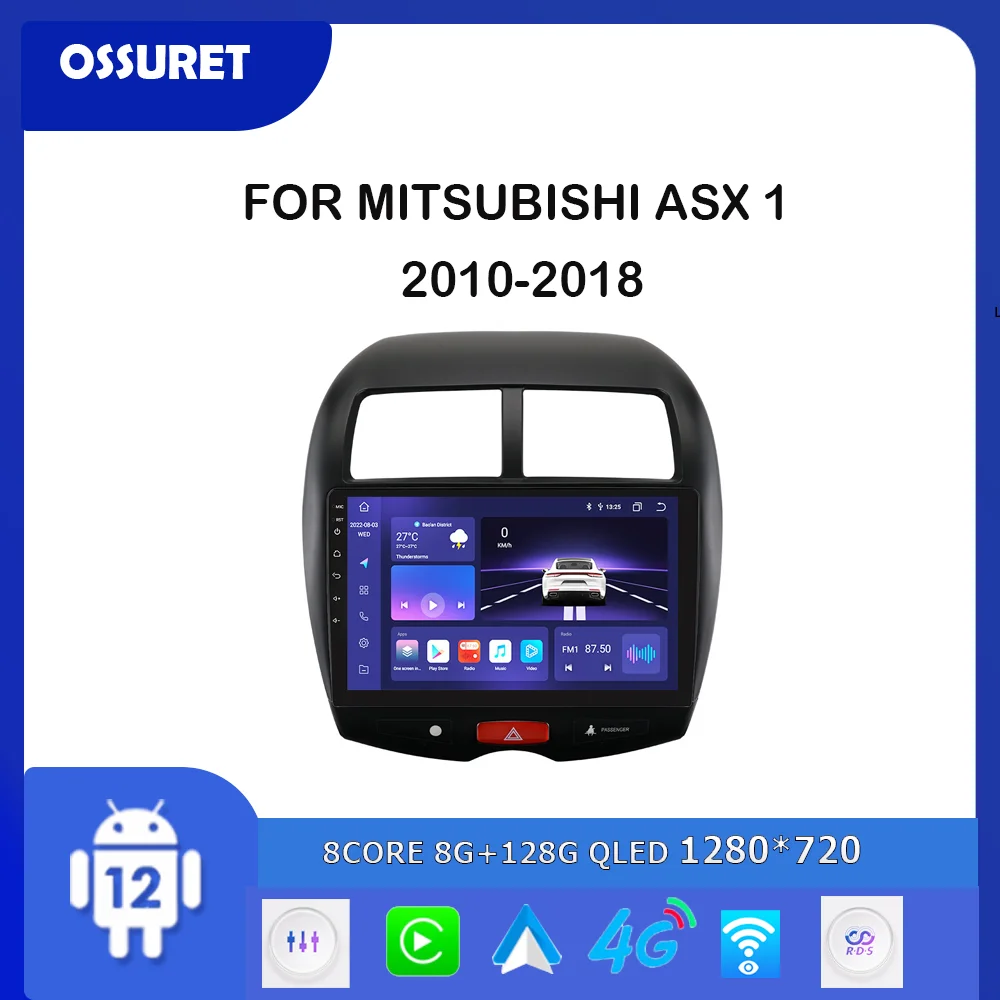 

For Mitsubishi ASX 1 2010-2018 Android 12 Car Auto radio multimedia Video player 4G DSP Carplay 7862 GPS navi Stereo 2din Screen