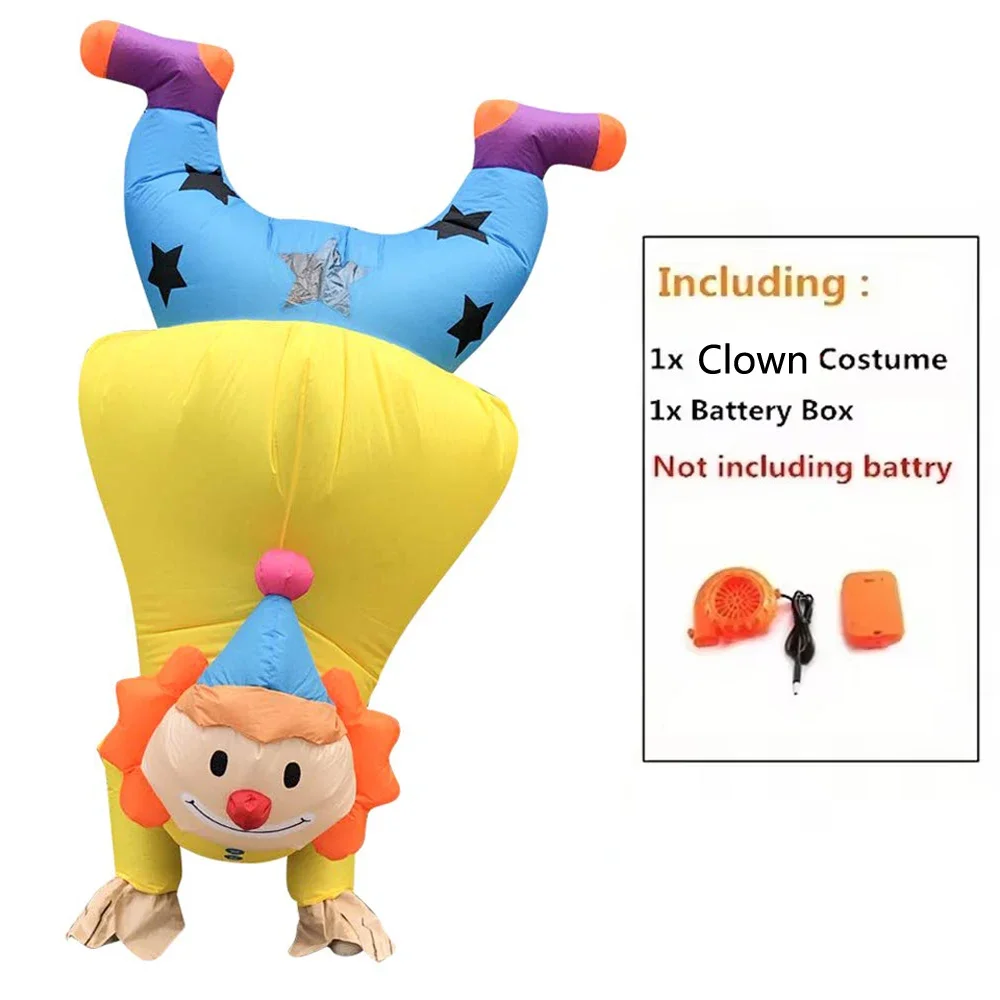 HalloweenClown Costume Funny Blow up Costumes Handstand Joker Costume Halloween Costume Cosplay Party Festival Parade Carnival