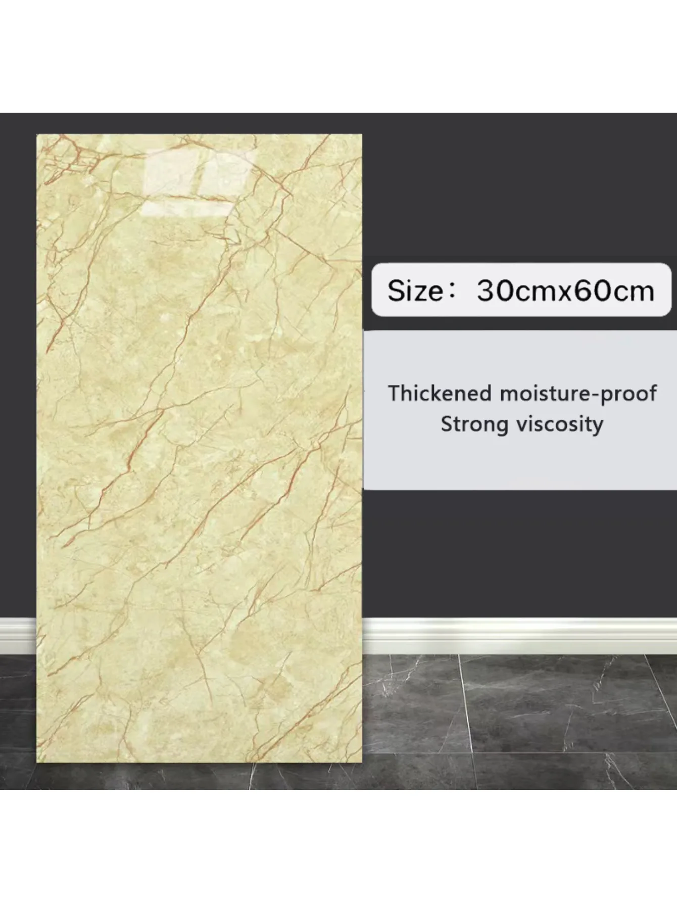 thumbnail image 1 of 10 piezas de baldosas de cerámica de imitación de mármol, pegatinas de pared de PVC autoadhesivas impermeables para el suelo del baño, decoración de fondo, 1 of 5
