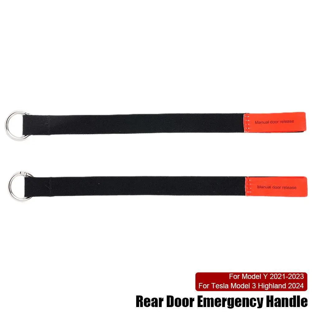 Rear Door Emergencies Safety Pull Rope Emergency Handle Car Accessory 2PCS M0P4 for Tesla Highland Model Y