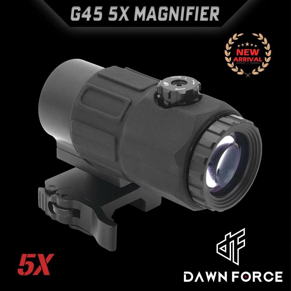 

G45 Magnifier Sight 5X with Switch to Side Qick Detach QD Mount for Hunting and Airsoft Rifle with Original Markings