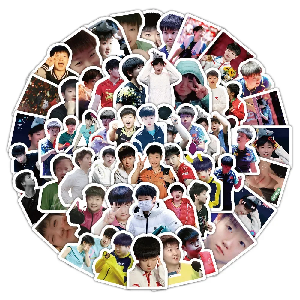 100pcs Sun Yingsha Wang Chuqin table tennis player water cup decoration waterproof stickers