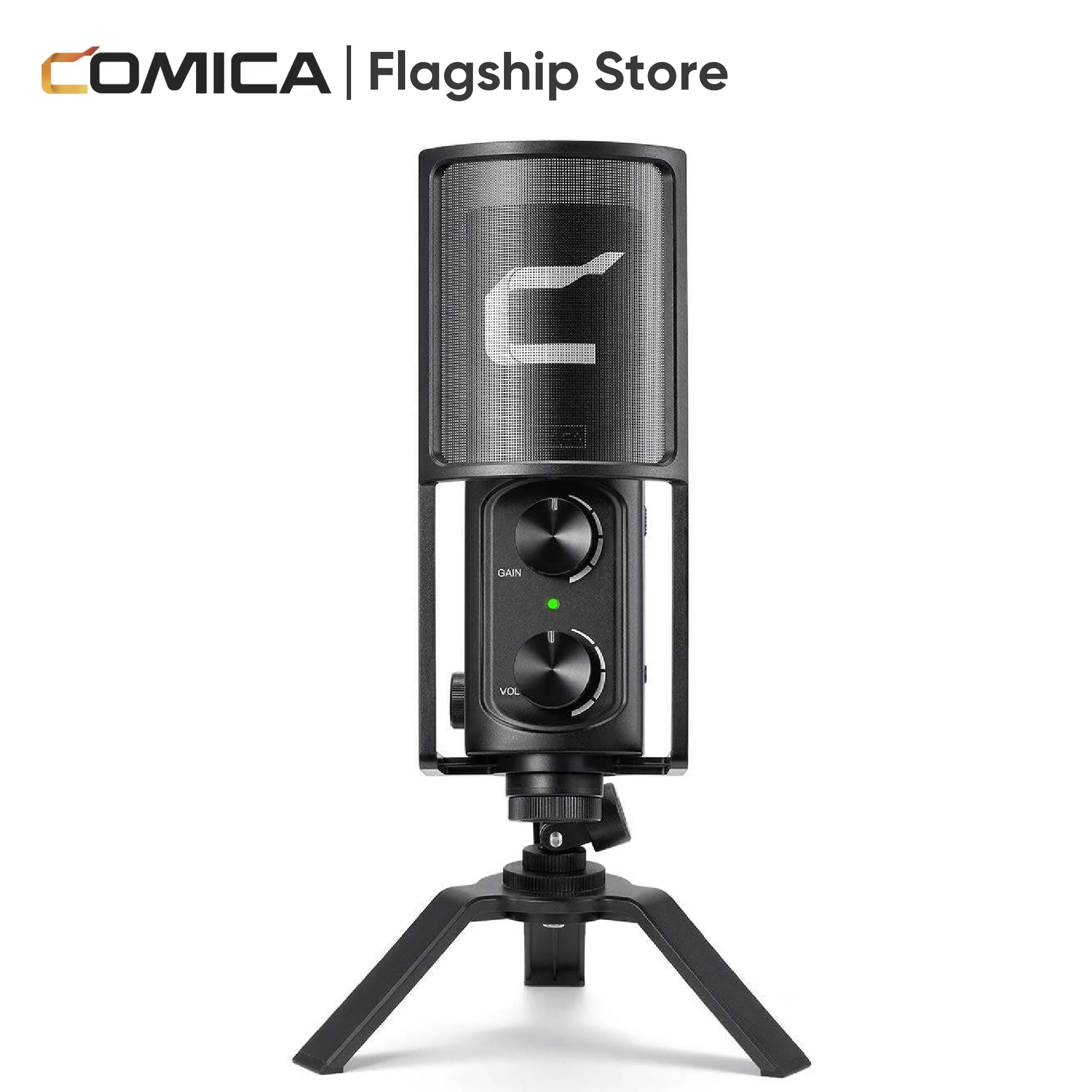 

COMICA STM-USB USB-микрофон, настольный компьютерный микрофон, конденсаторный потоковый микрофон со штативом для телефона, ноутбука