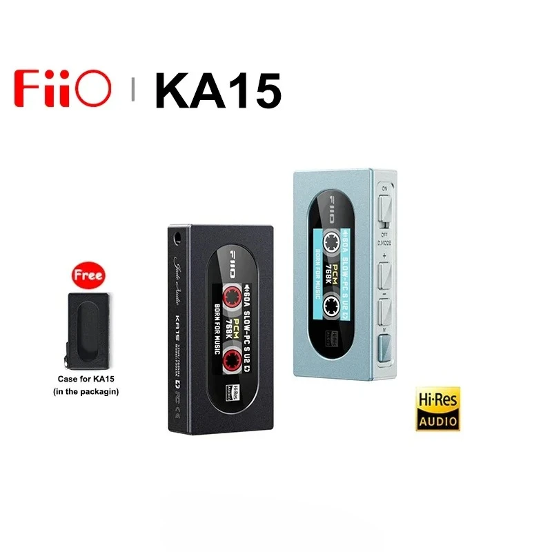 Headphone Amplifier Adapter Earphone Amplifier Adapter Audio Converter Amplifier Audio Dongle FiiO KA15 Portable USB DAC AMP Headphone Amplifier Dongle Desktop Mode Hi-Res Audio dual CS43198 chips PCM768 DSD256 3.5mm 4.4mm
