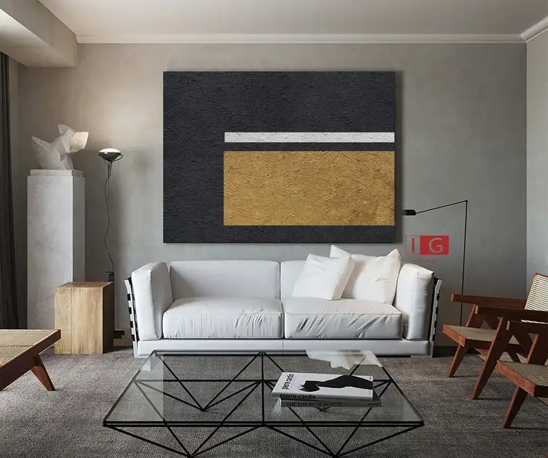 

Black gold painting Original abstract painting on canvas gold painting Black Minimalist abstract oil painting contemporary art