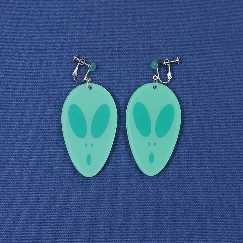 Long Earrings Ayase Momo Dandadan Cosplay Alien Blue Clip Costume Props Party