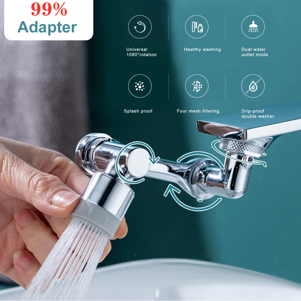 Universal Splash Filter Faucet 1080° Rotating Faucet Aerator Extender 2