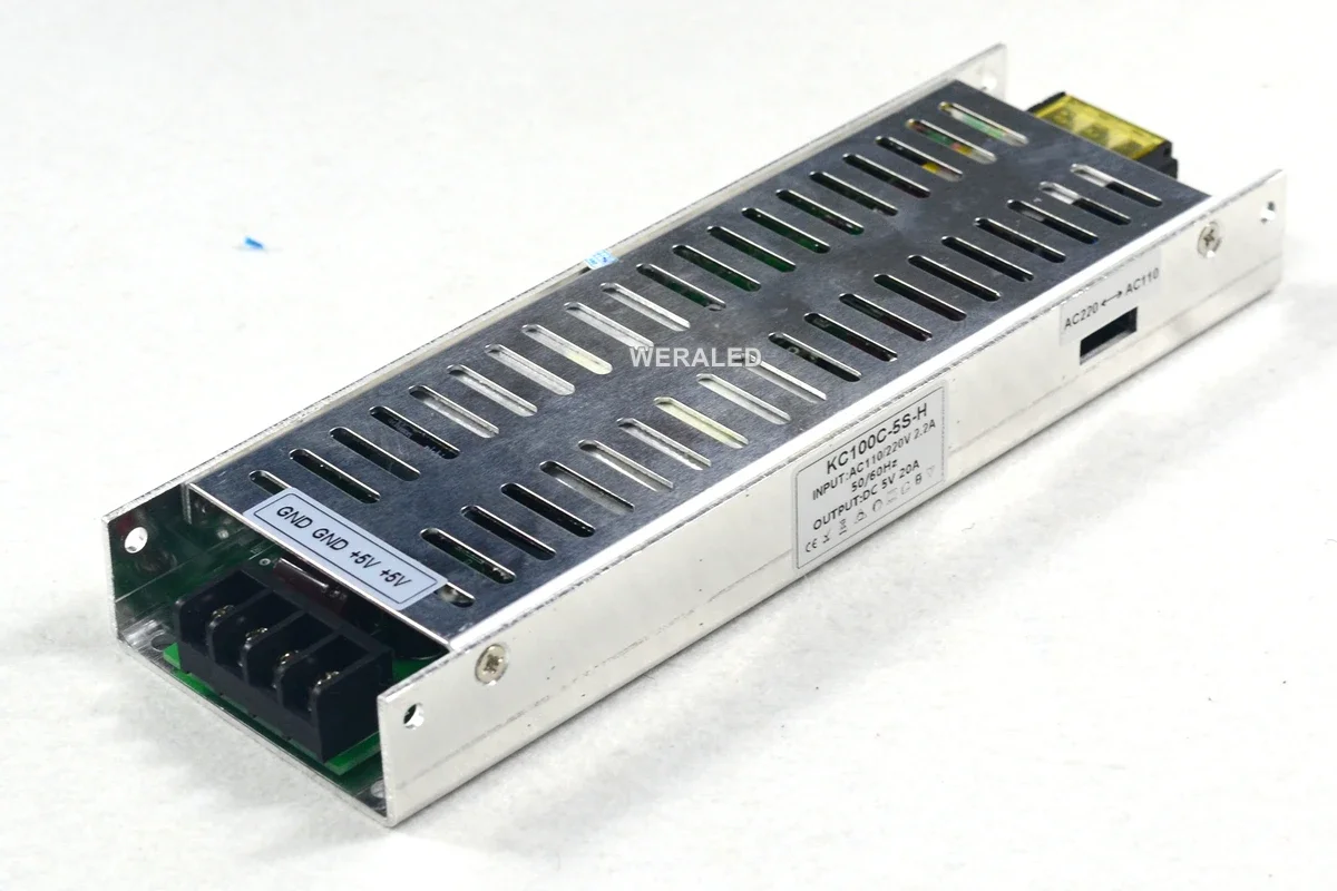 5V 20A 100W LED Display Power Supply Input AC110V/220V Work for P4.75/P4/P5/P10 LED Display Panel