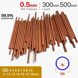 Premium Copper Tubing with 0.5mm Wall Thickness - Various Diameters and Lengths Available - OD 9.5 x ID 8.5mm