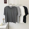 Modal High Waist ort Sve T-irt Women Summer Thin Loose ort Pure Color Top Trendy Korean Sle Casual Cotton Blend