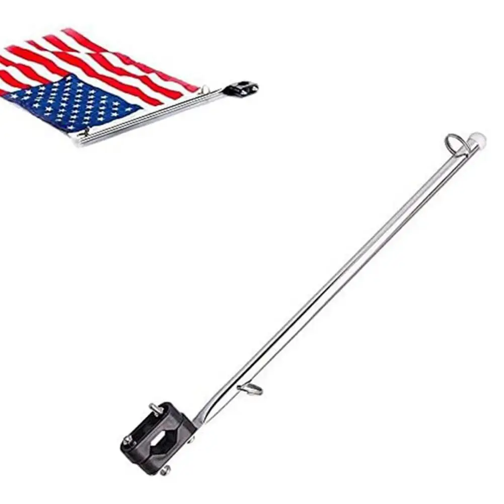 Rail Mount Flag Pole Long Lasting Easy Hanging Stainless Steel Fishing Flag Staff For Yacht Marine Boat Accessories uniqlo kids easy short pants yacht