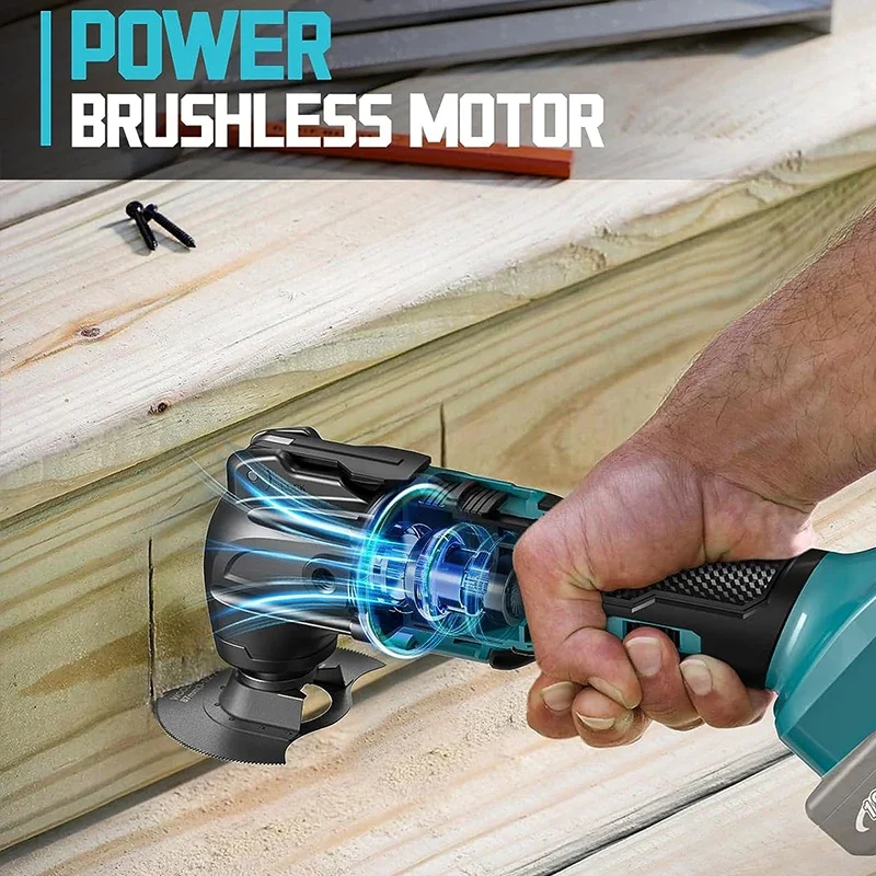 Brushless Versatile Oscillating Tool Electric Saw Trimmer Trimming Shovel Woodworking Cutting Tool For Makita 18V Battery 3