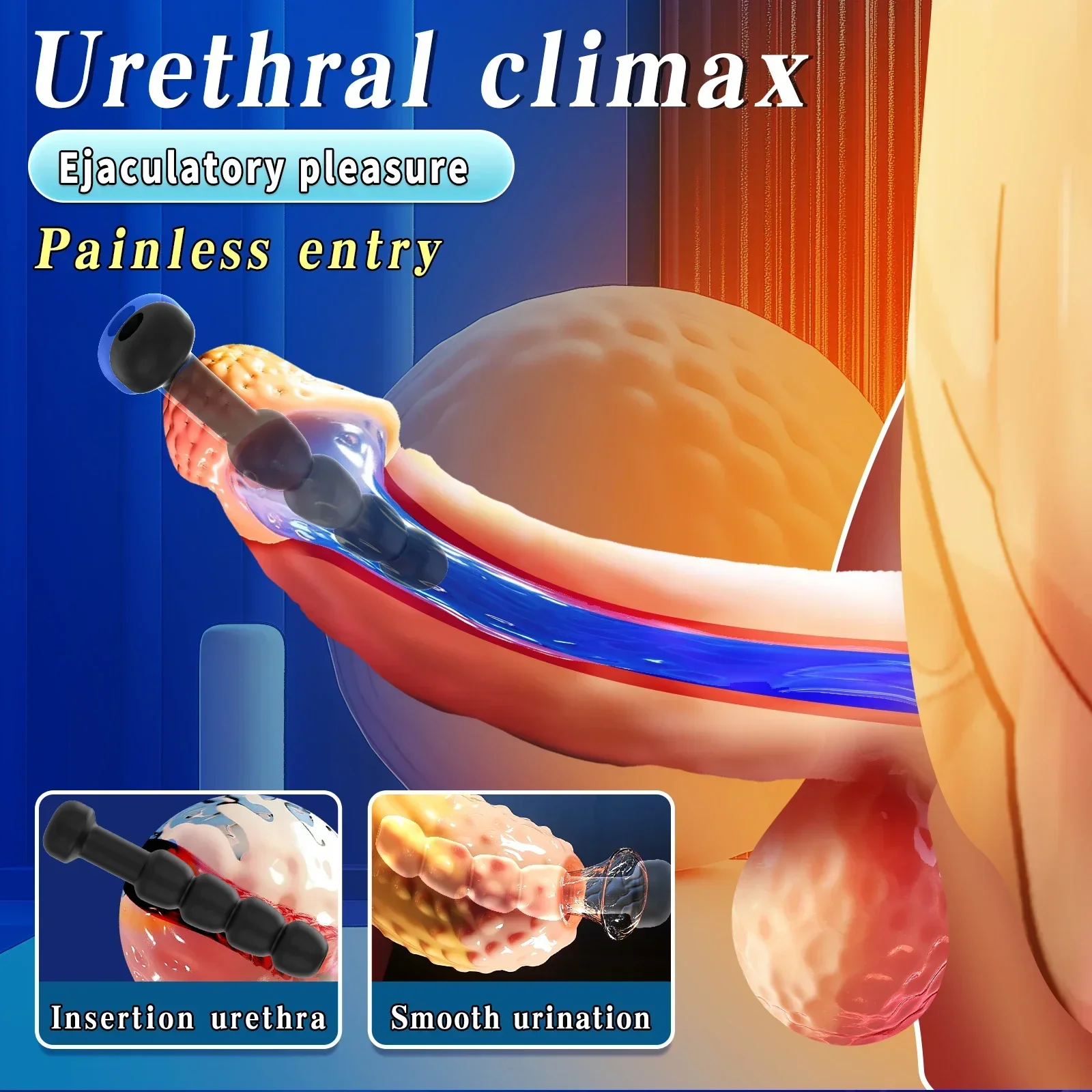 Penis Sex Toys Soft Silicone Penis Plug Hollow Urethral Dilator Sextoys Homme BDSM Urethral Plug Masturbation Stimulate Adult Sex Toys