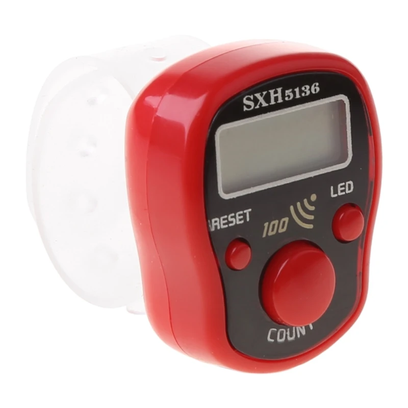 LED Finger Tally Counter Digital Electronic Tasbeeh Counters Lap Track Handheld Clicker with Ring Digits Display Gift hand tally counter electronic counter
