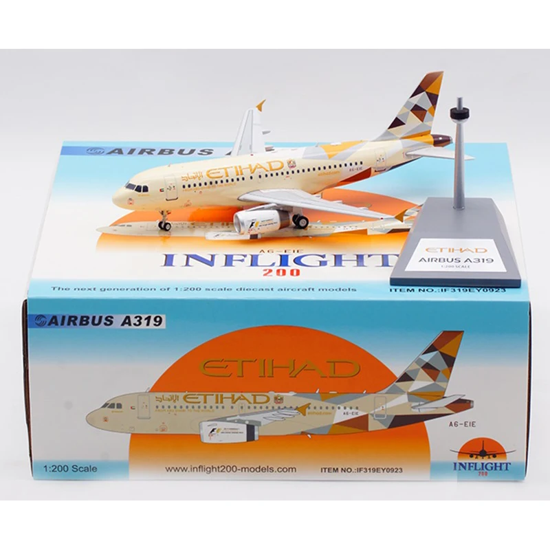 

Diecast 1:200 Scale Etihad Airways A319 A6-EIE Alloy Aircraft Model Collection Souvenir Display Ornaments Toy